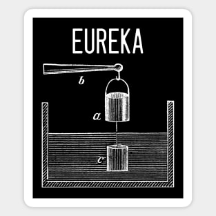 Archimedes principle: Eureka - (white on black) Magnet